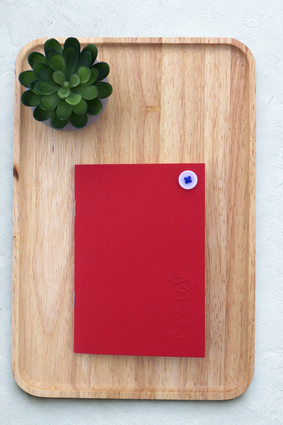 Σημειωματάριο/κουμπί Κόκκινο με 40 Chamois cream σελίδες χωρίς γραμμές 10.5x15 εκ.