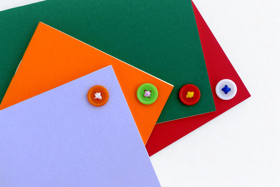 "Paper Set" 4 σημειωματάρια/κουμπί με 40/1 Chamois cream σελίδες χωρίς γραμμές