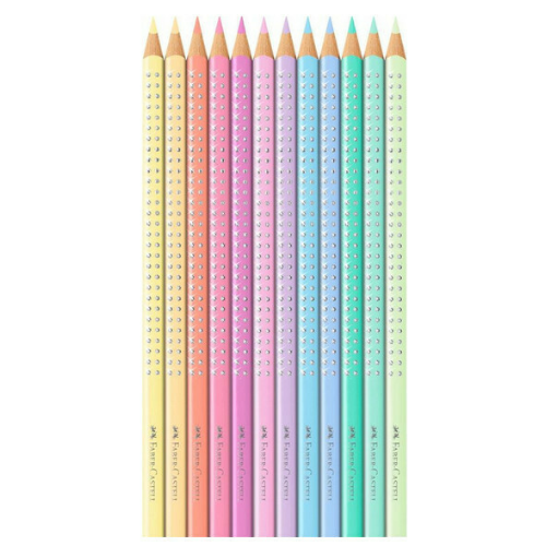 Faber Castell - Σετ 12 ξυλομπογιές σε μεταλλική κασετίνα - Sparkle Metal Pastell