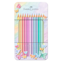  Faber Castell - Σετ 12 ξυλομπογιές σε μεταλλική κασετίνα - Sparkle Metal Pastell
