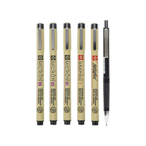 Manga Japan Set - Πενάκια σχεδίου Sakura Pigma Micron 6 τεμάχια