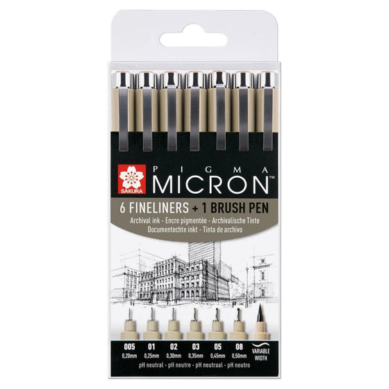 Πενάκια σχεδίου Sakura Pigma Micron - 7 τεμάχια